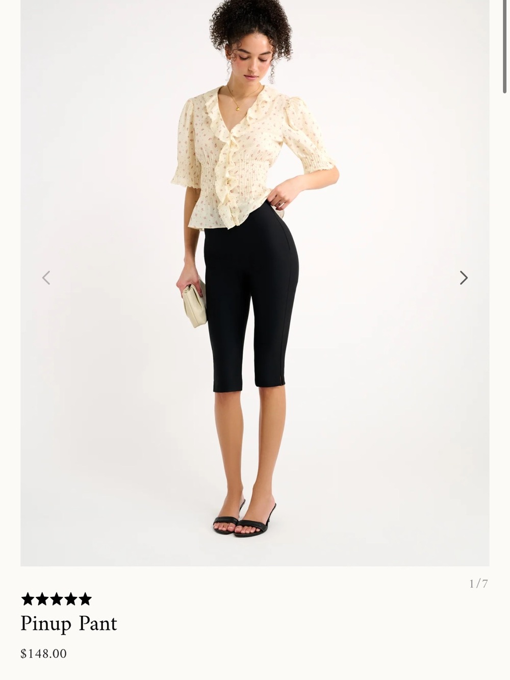 Rumored Pinup Pant - Black Cropped Ponte Capri BNWT Size 2